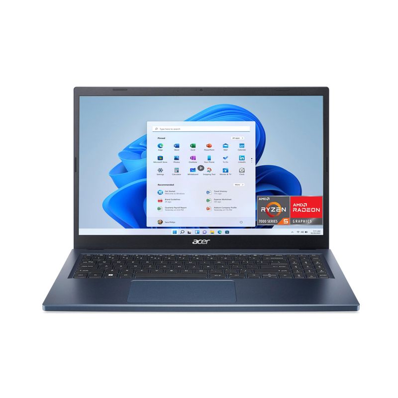 Acer - Aspire 3 Thin  Light Laptop - 15.6 Full HD IPS Touch Display - AMD Ryzen 5 7520U - 8GB LPDDR5 - 512GB SSD - Wi-Fi 6 - Steam Blue