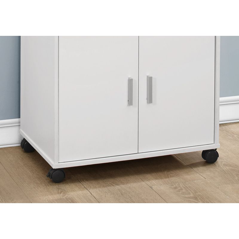 Kitchen Cart/ Rolling Mobile/ Storage/ Utility/ Laminate/ White/ Contemporary/ Modern