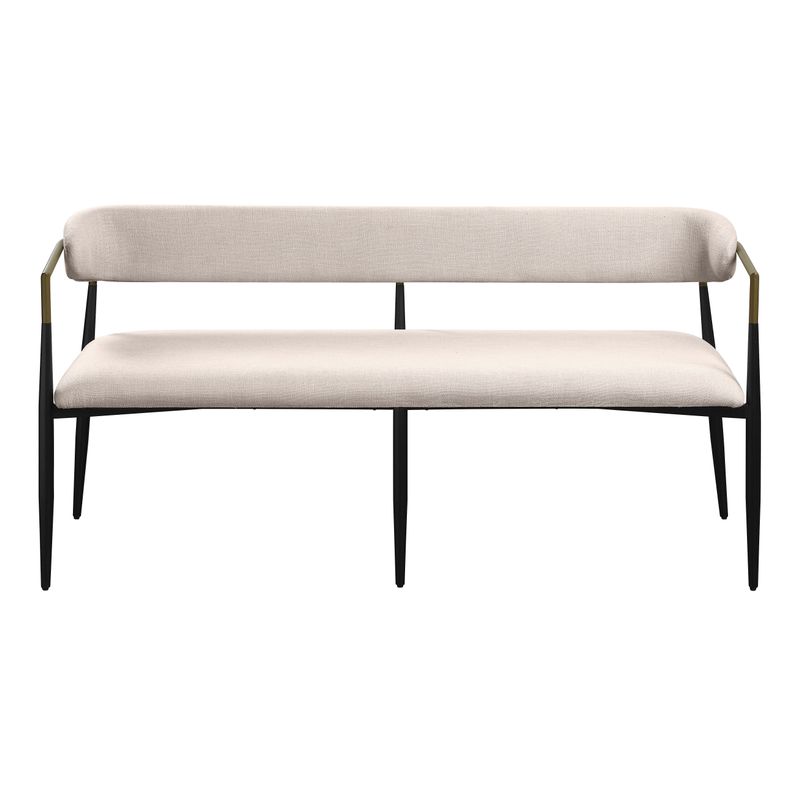 ACME Jaramillo Bench, Beige Fabric & Black Finish