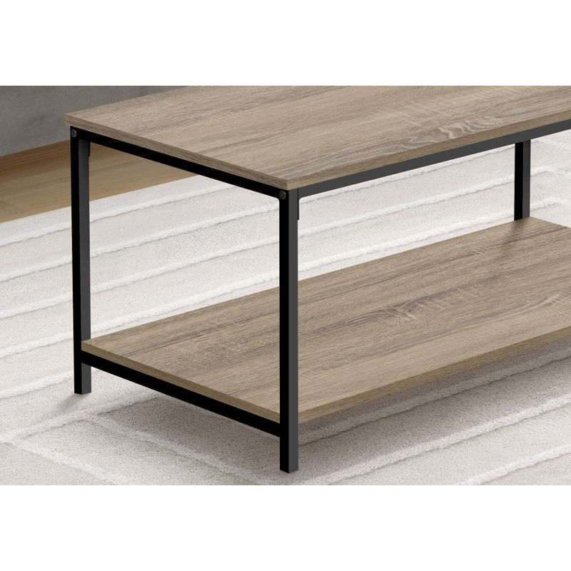 Coffee Table/ Accent/ Cocktail/ Rectangular/ Living Room/ 40"L/ Metal/ Laminate/ Brown/ Black/ Contemporary/ Modern