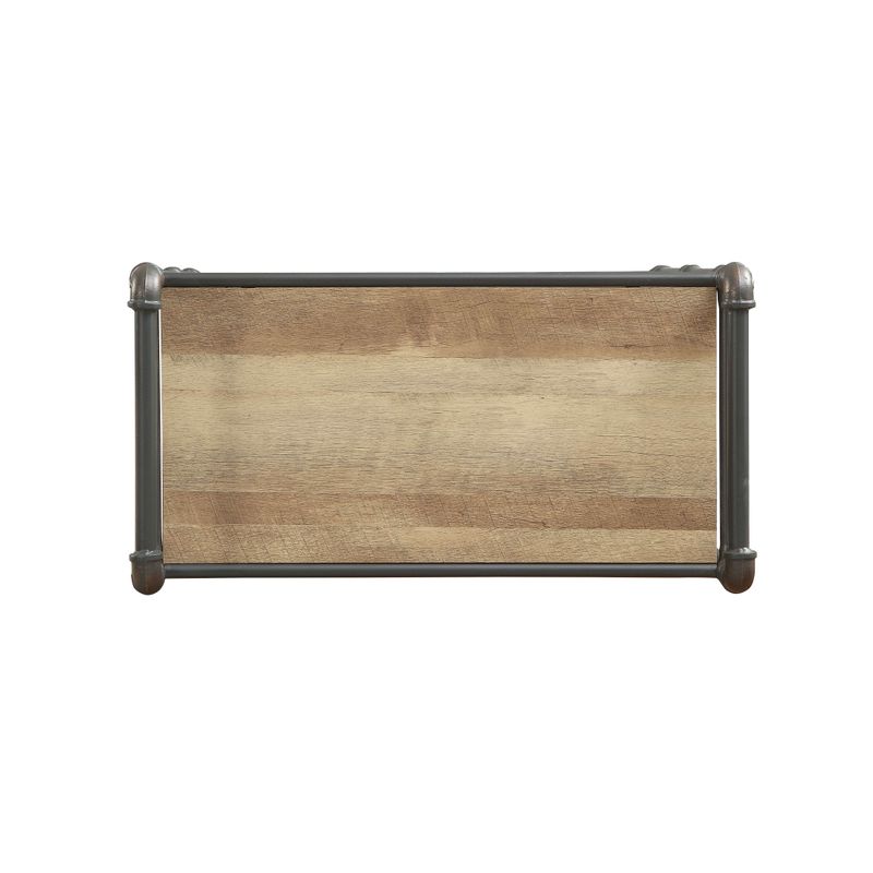 ACME Itzel Bookshelf, Antique Oak & Sandy Gray