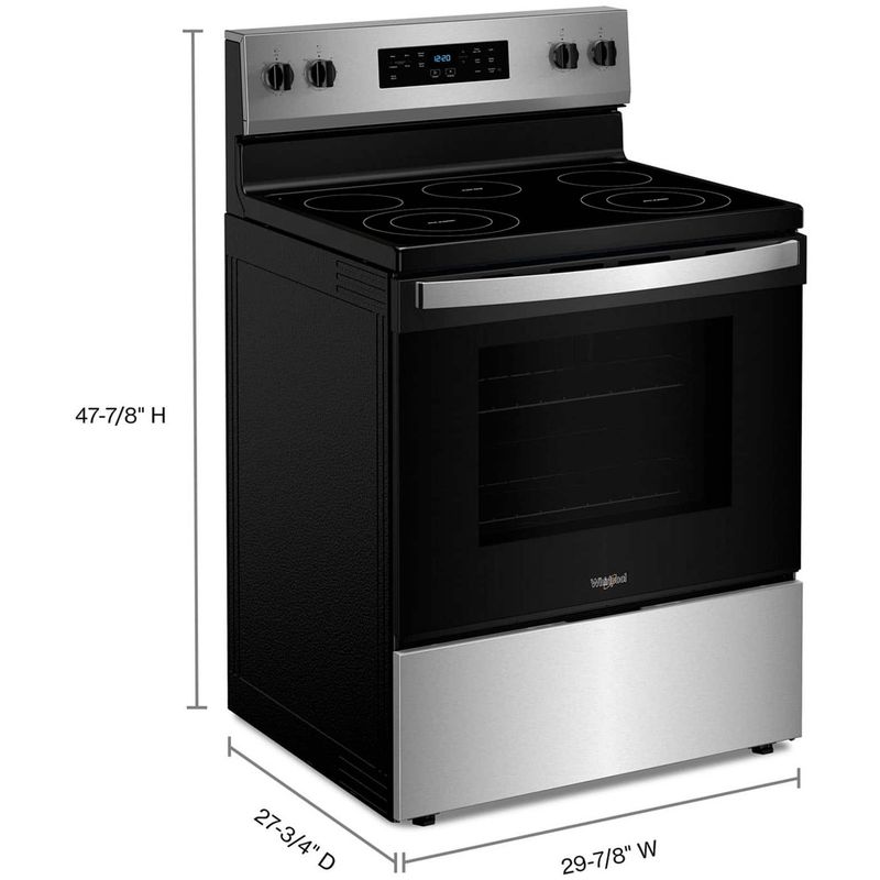 Whirlpool - 5.3 Cu. Ft. Freestanding Electric Range with Cooktop Flexibility - Stainless Steel