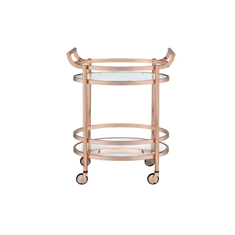 ACME Lakelyn Serving Cart, Brushed Bronze & Clear Glass