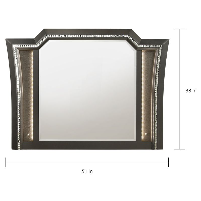 ACME Kaitlyn Mirror w/LED, Metallic Gray