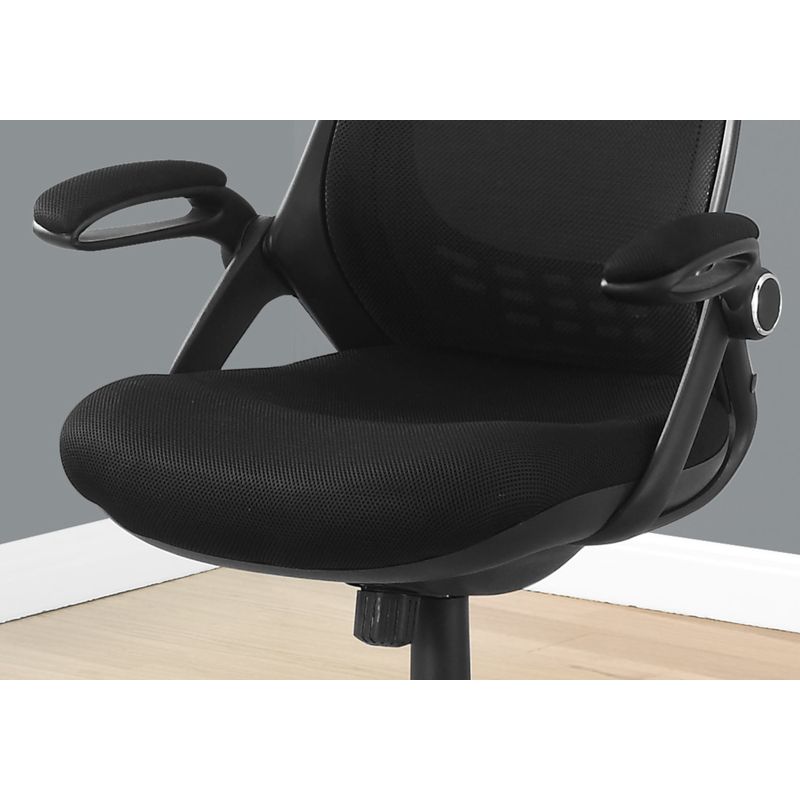 Office Chair/ Adjustable Height/ Swivel/ Ergonomic/ Armrests/ Computer Desk/ Work/ Metal/ Mesh/ Black/ Chrome/ Contemporary/ Modern