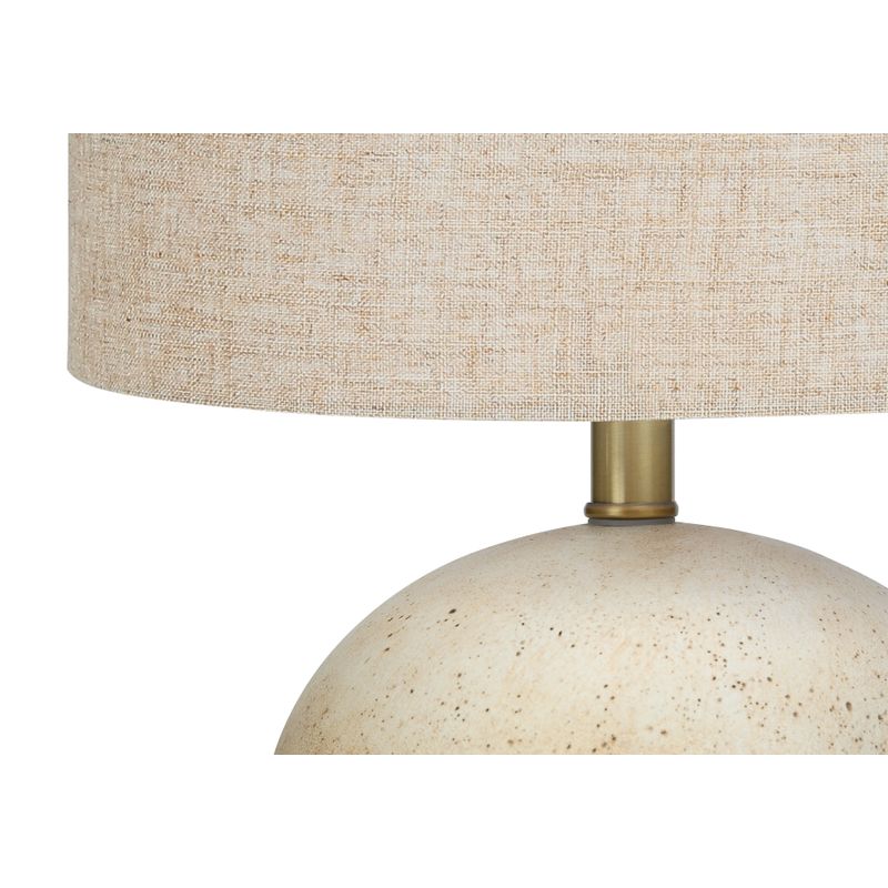 Lighting - 20"H Table Lamp Beige Concrete / Beige Shade