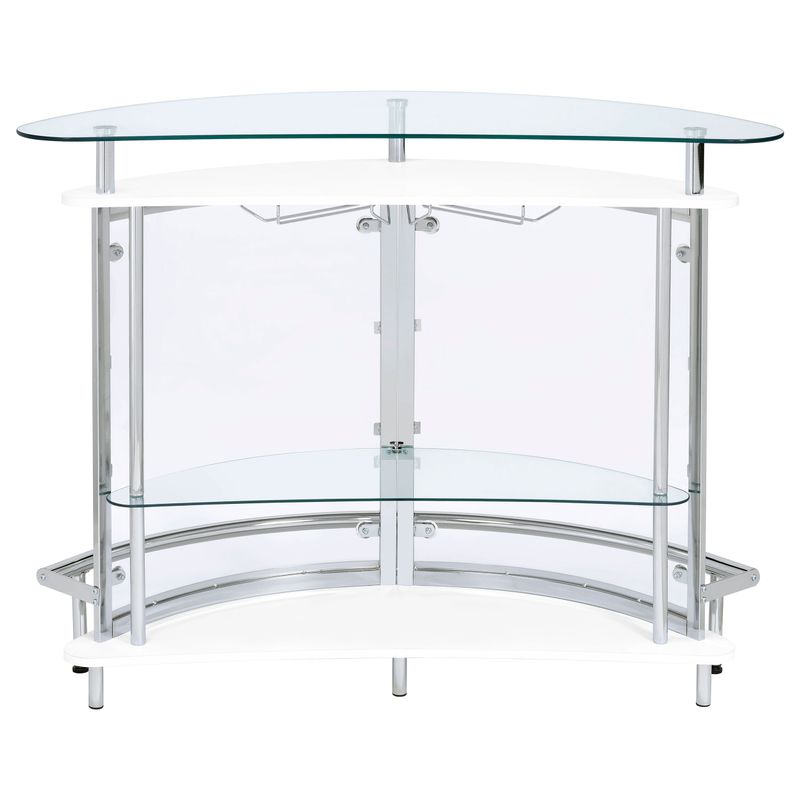 Amarillo 2-tier Bar Unit White and Chrome