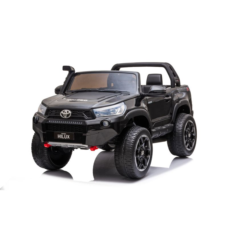Hyper - Toyota Hilux 12V 2 Seat Off Road Ride-on, 4mph Max Speed - Front & Rear Lights - Front & Rear Trunk Space - Truck Sounds - Black/Gre