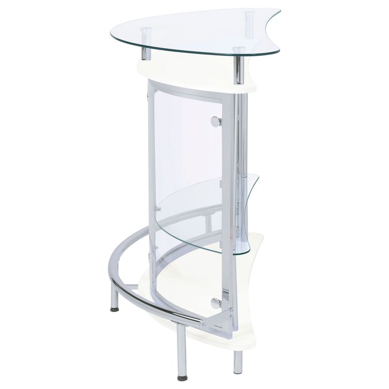 Amarillo 2-tier Bar Unit White and Chrome