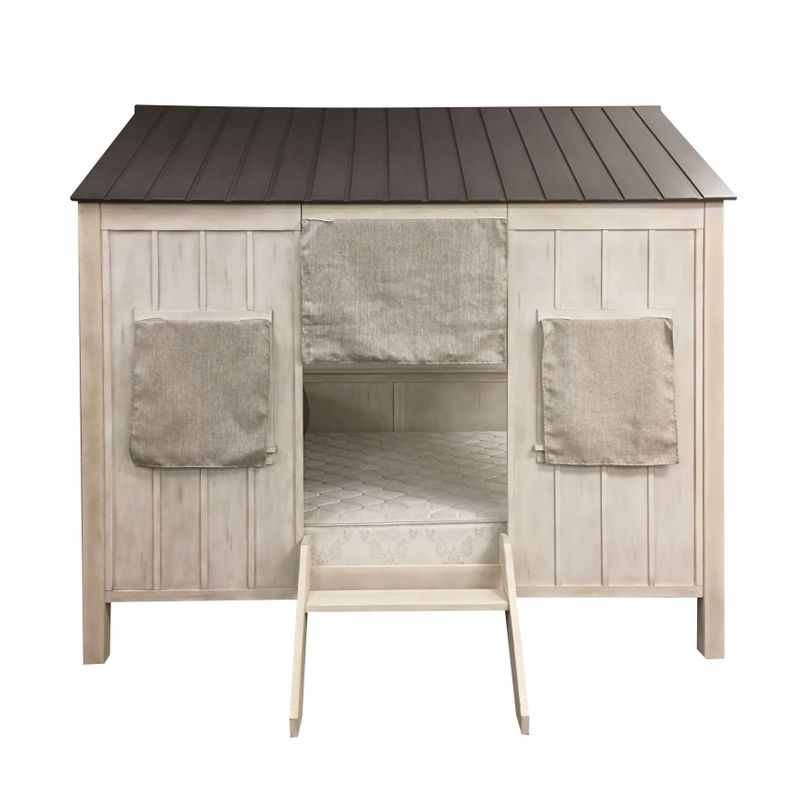 ACME Spring Cottage Full Bed, Weathered White & Washed Gray