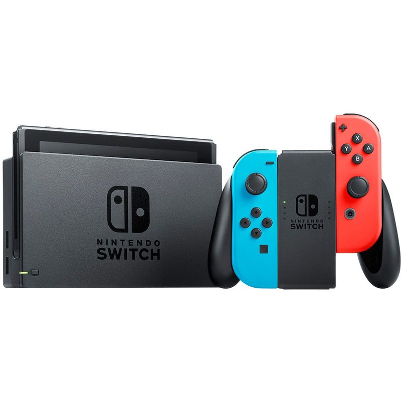 Nintendo Switch Gaming Console With Neon Blue Joy-Con Controllers