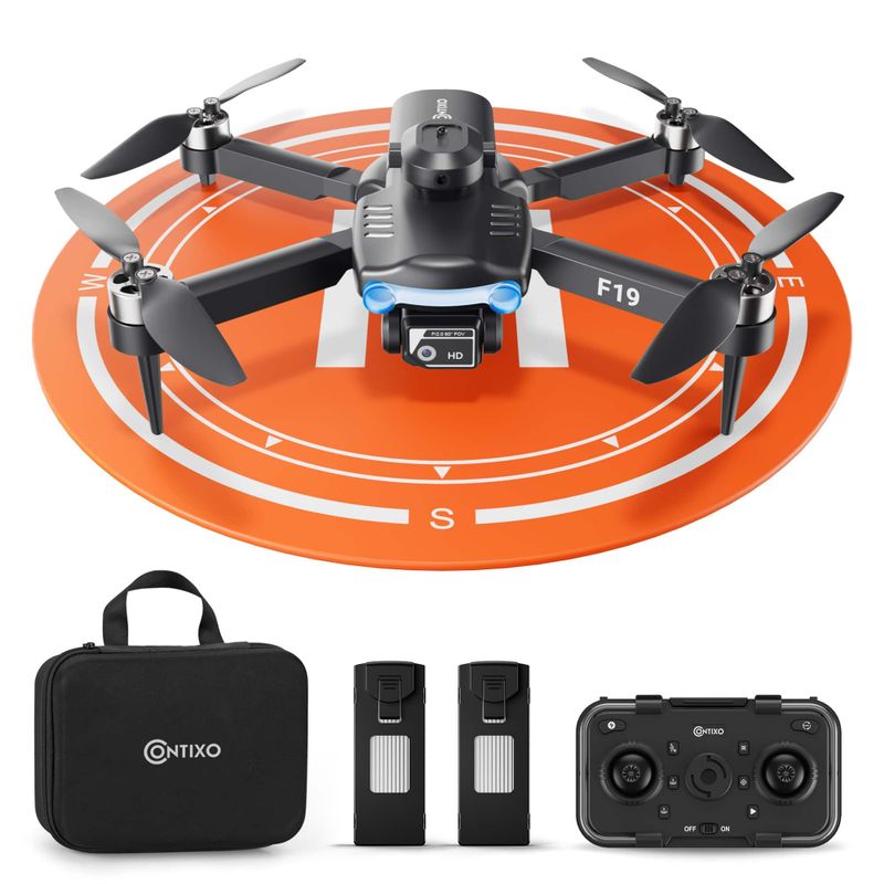 Contixo - F19 Brushless Motor GPS Drone with Remote Controller - Silver