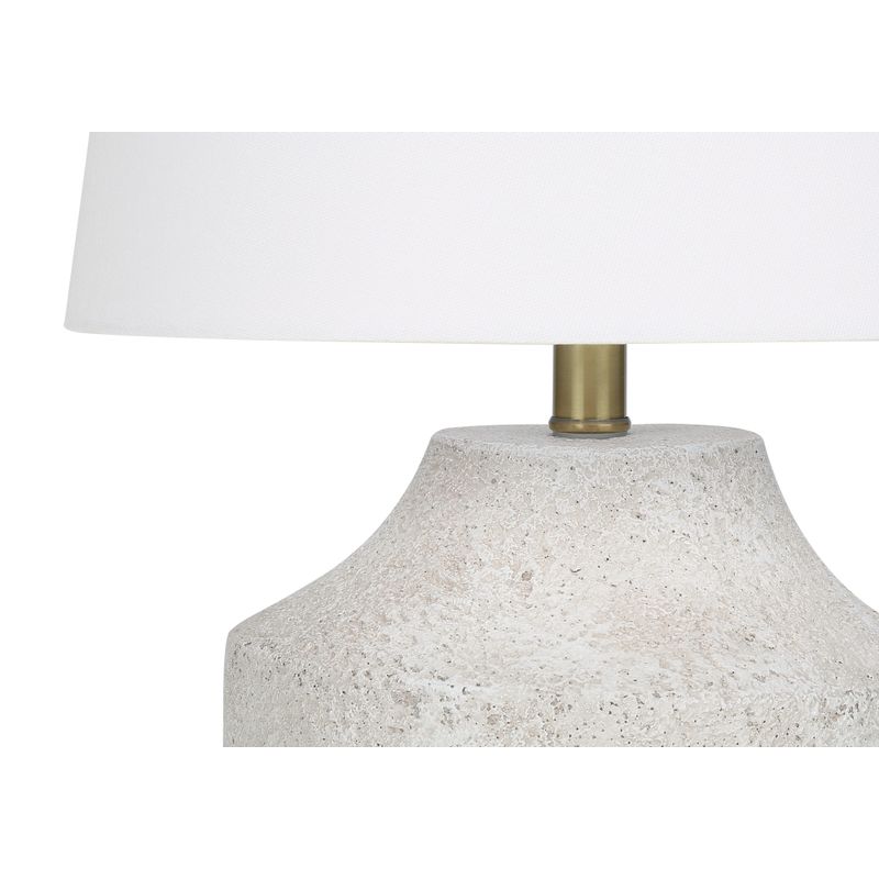 Lighting - 20"H Table Lamp Cream Concrete / Ivory Shade