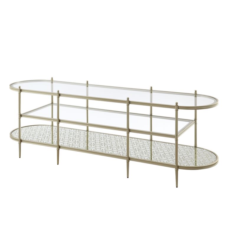ACME Zaba TV Stand in Glass & Champagne Finish