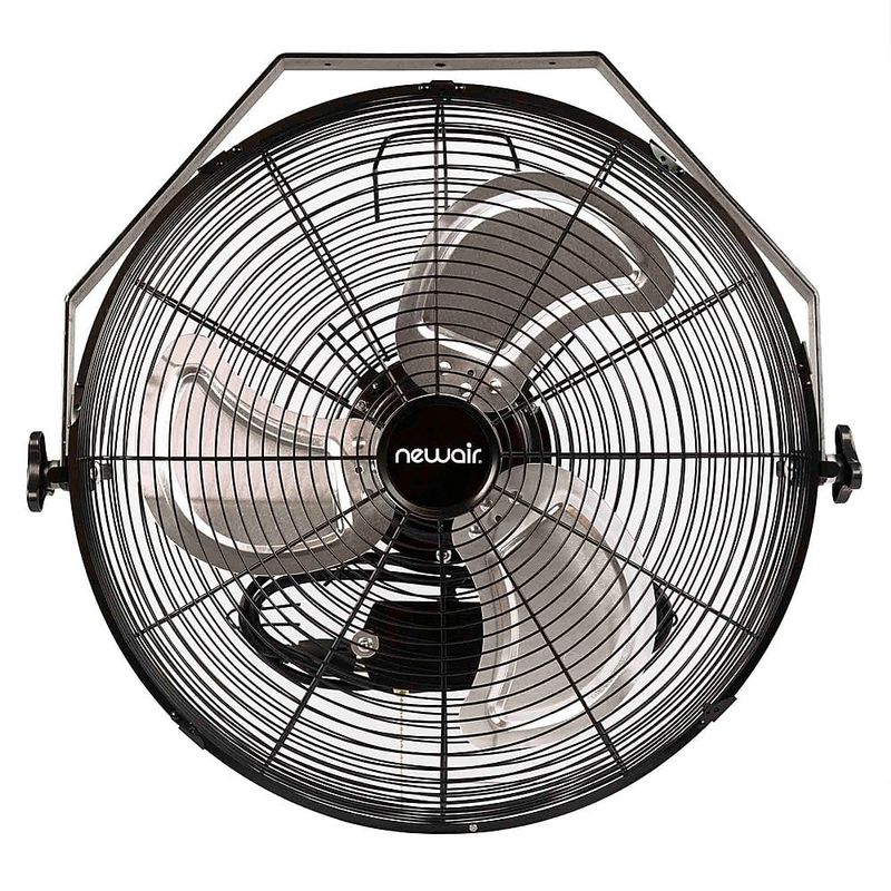 NewAir - 3000 CFM 18" High Velocity Wall Mounted Fan with Sealed Motor Housing and Ball Bearing Motor - Black