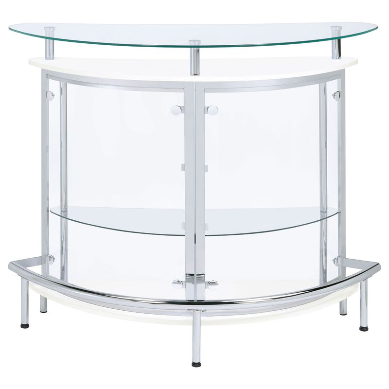 Amarillo 2-tier Bar Unit White and Chrome