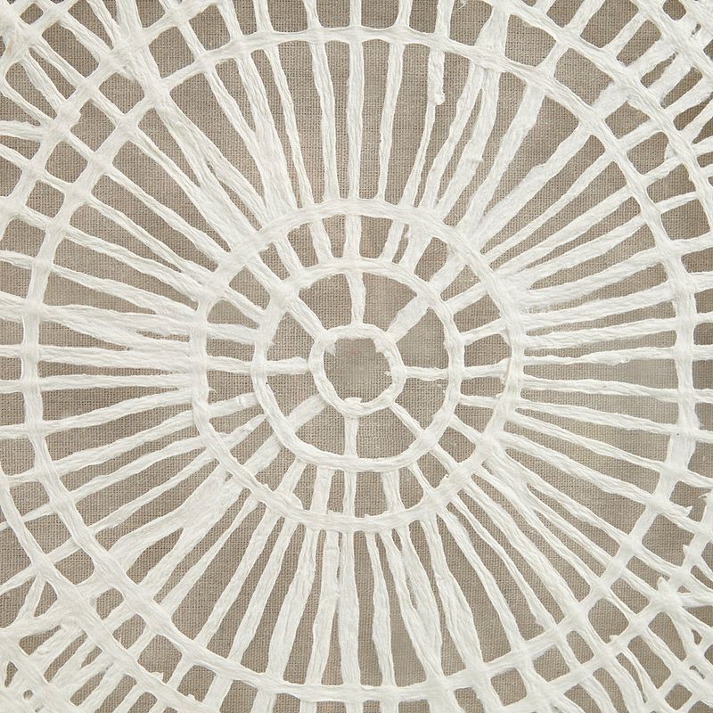 Off-White Henna Framed Medallion Rice Paper Shadow Box Wall Decor See below