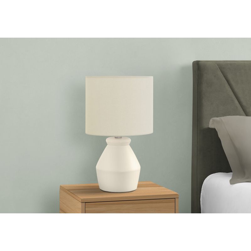 Lighting - 17"H Table Lamp Cream Ceramic / Ivory Shade