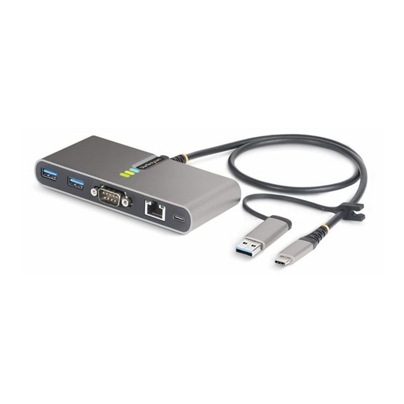 StarTech.com 2-Port USB-C/USB-A Hub with GbE and RS232 Serial 2x USB-A - hub - 2 ports