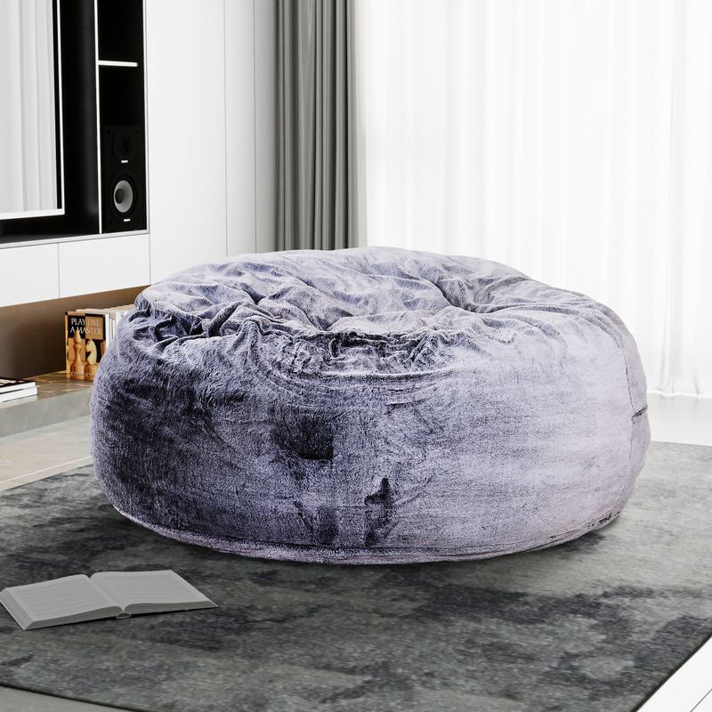 Sealy&reg; Bala 5ft Faux Fur Grey Memory Foam Bean Bag