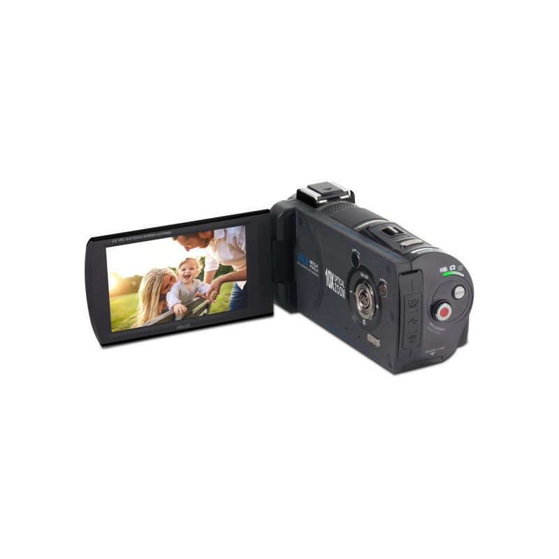 Minolta - MN4K100Z 4K Video 28-Megapixel 10x Zoom Camcorder - Black