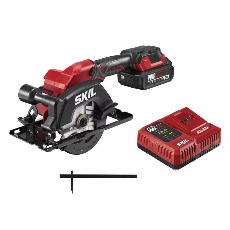 SKIL PWR CORE 20 Brushless 4-1/2 IN Comp Circ Saw Kit - Black/Red