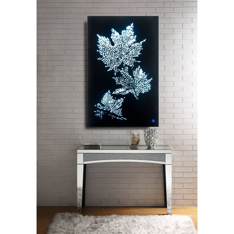 ACME Talisha Wall Art w/LED, Smoky Glass & Faux Crystal