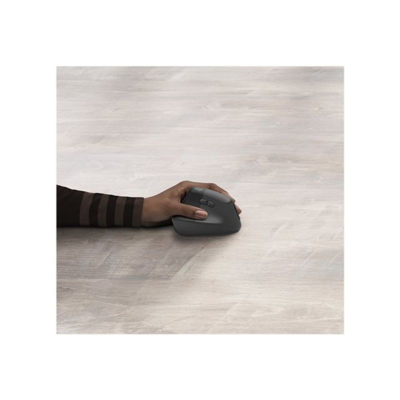Logitech Lift Vertical Ergonomic Mouse for Business Left - vertical mouse - 2.4 GHz Bluetooth - graphite