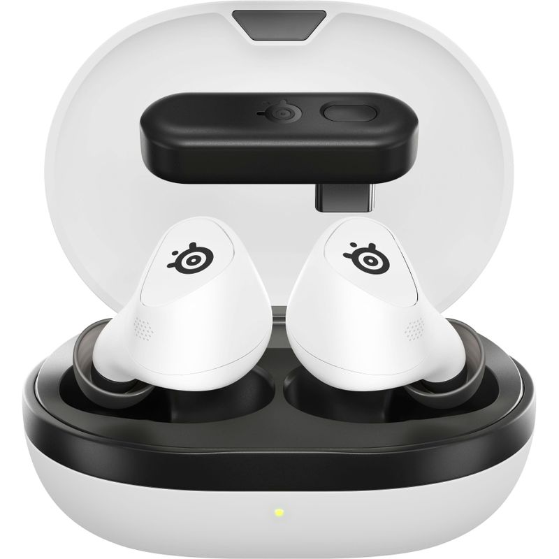 SteelSeries - Arctis GameBuds True Wireless Noise Cancelling Gaming Earbuds for PS5, PS4, PC, Switch - White