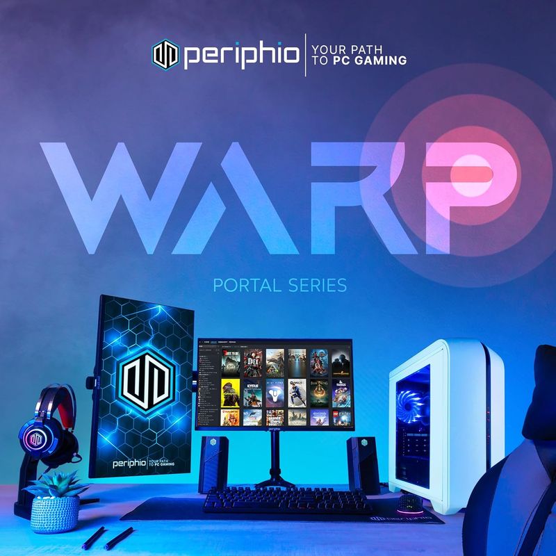 Periphio Warp Gaming PC Computer | AMD Ryzen 5 5600G | Radeon Vega 7 Graphics | 1TB Solid State (SSD) | 16GB DDR4 RAM | Windows 11 | RGB Eli