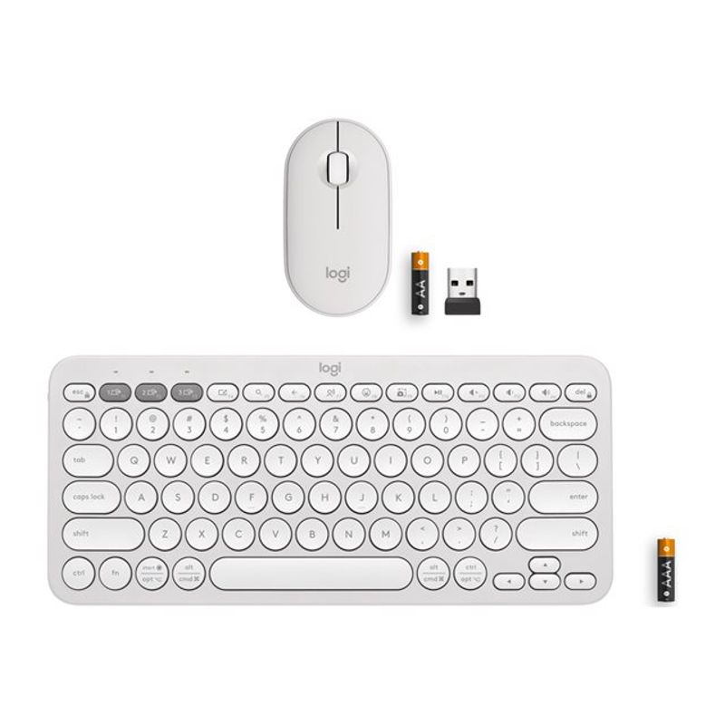 Logitech Pebble 2 Combo - keyboard and mouse set - tonal white Input Device