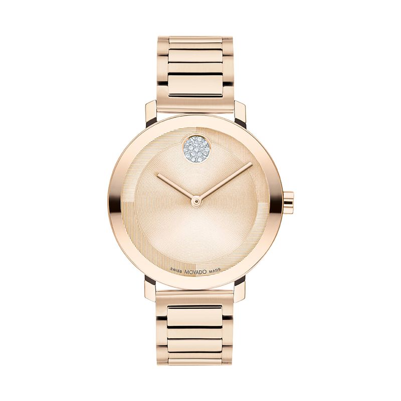 Movado - Ladies' Bold Evolution 2.0 Rose Gold-Tone SS Watch w/ Crystal Dot RG Dial