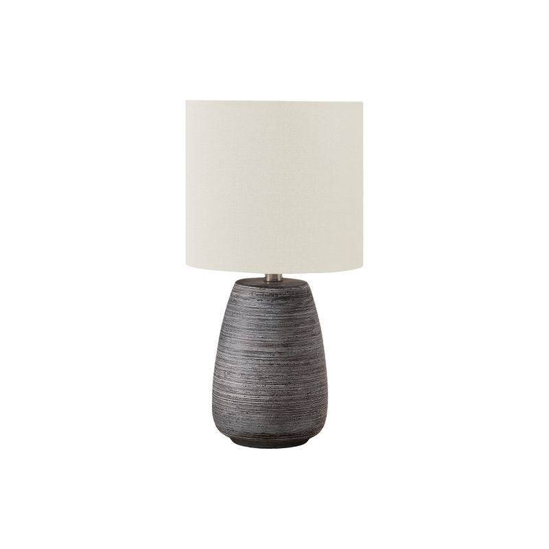 Lighting - 19"H Table Lamp Grey Ceramic / Ivory Shade