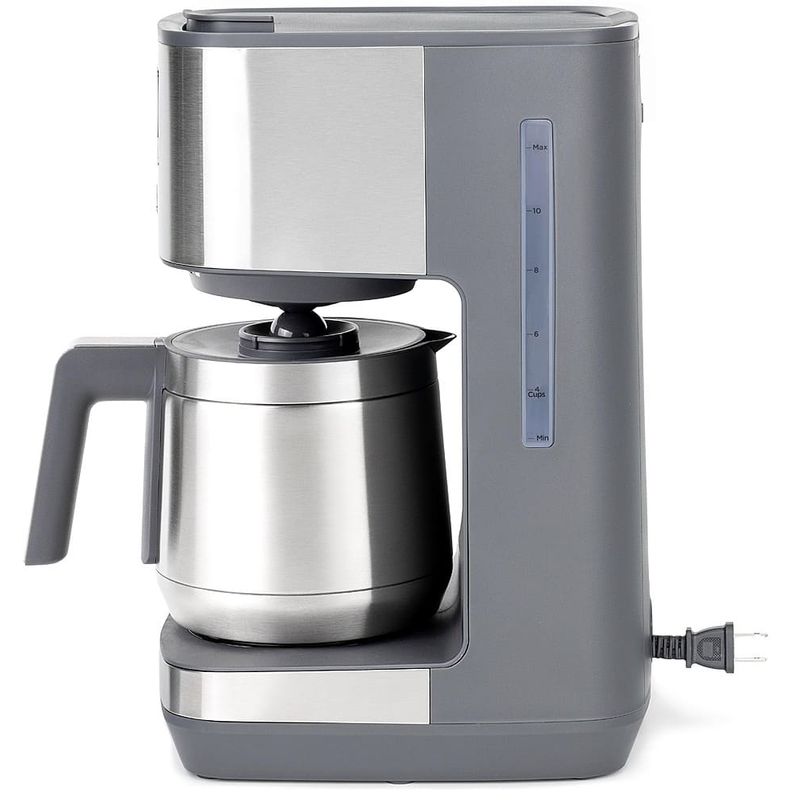 GE - 10 Cup Programmable Coffee Maker with Single Serve and Thermal Carafe - Stainless Steel