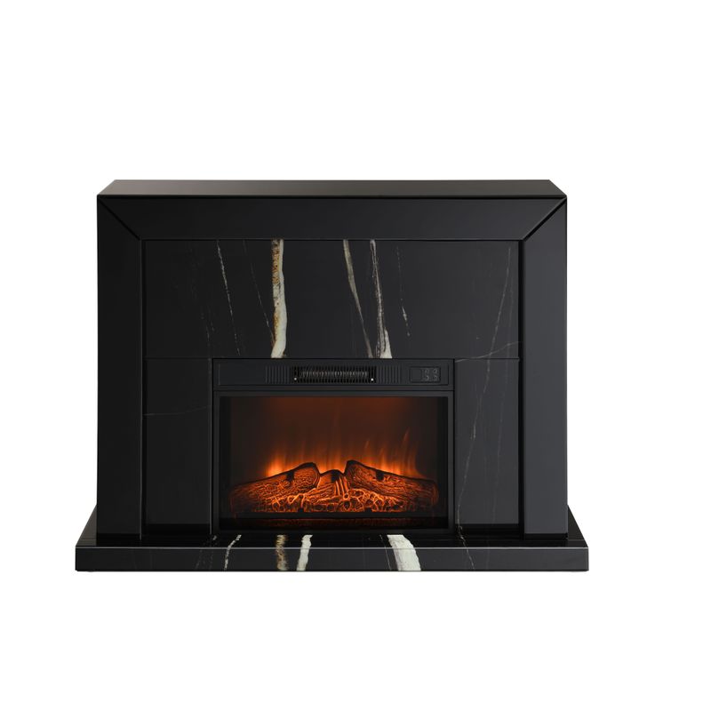 ACME Drisana Fireplace in Black Mirrored Finish