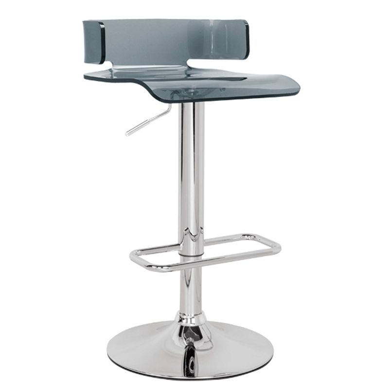 ACME Rania Adjustable Stool w/Swivel, Gray & Chrome