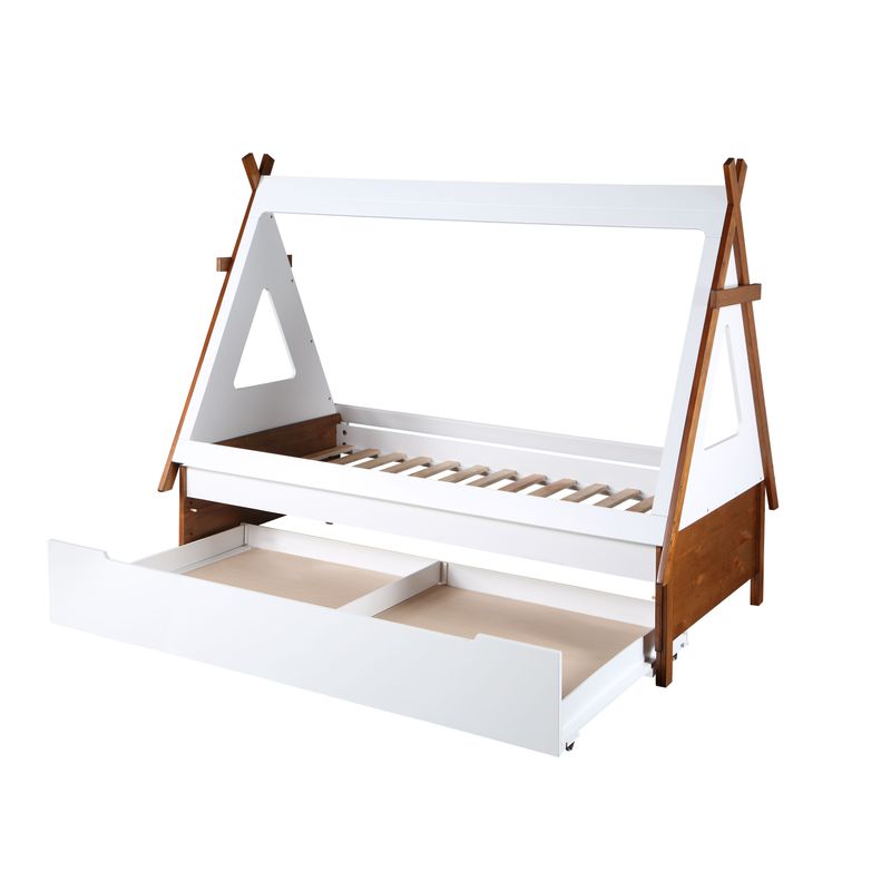 ACME Loreen Twin Bed, Oak & White Finish