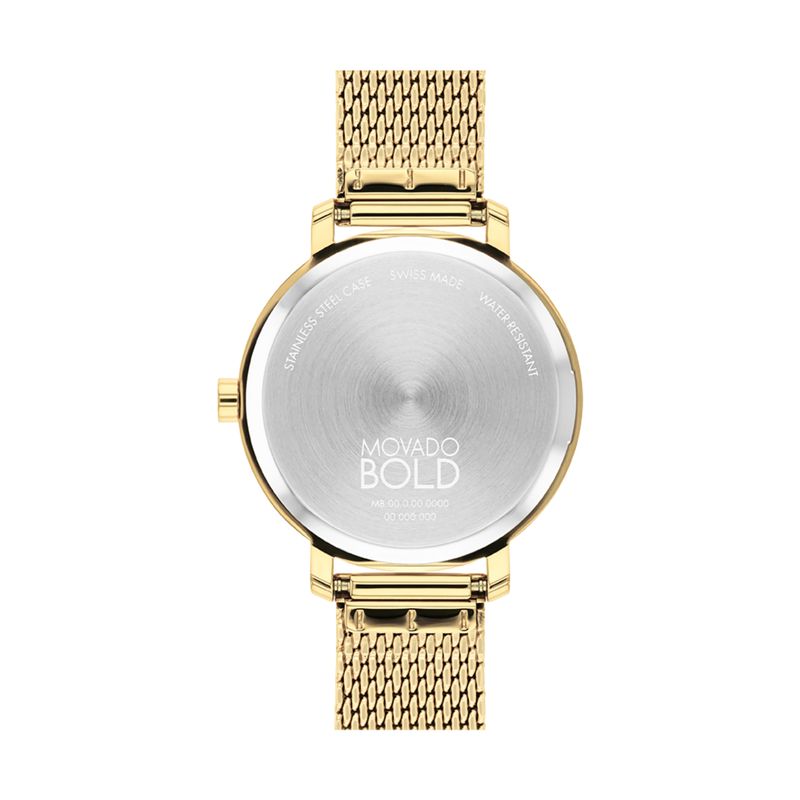 Movado - Ladies' Bold Evolution 2.0 Gold-Tone Stainless Steel Mesh Watch Gold Dial