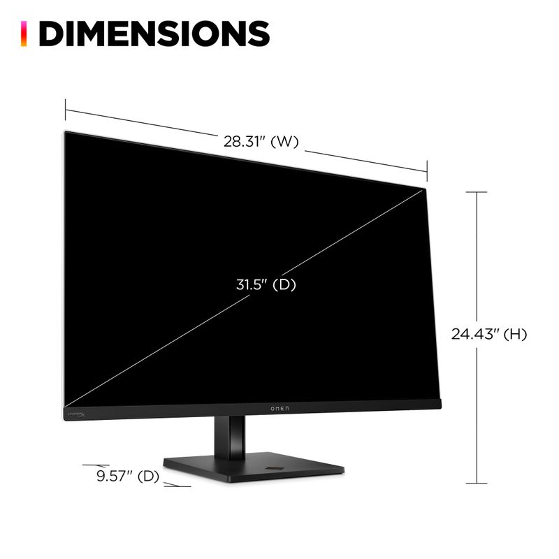 HP OMEN - Transcend 31.5" QD-OLED 4K UHD 240Hz G-SYNC Compatible Gaming Monitor with Adjustable Height - Black/White