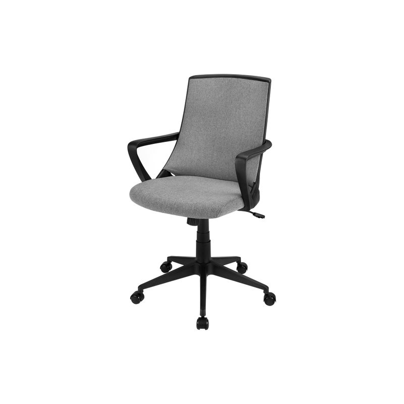 Office Chair/ Adjustable Height/ Swivel/ Ergonomic/ Armrests/ Computer Desk/ Work/ Metal/ Mesh/ Black/ Grey/ Contemporary/ Modern