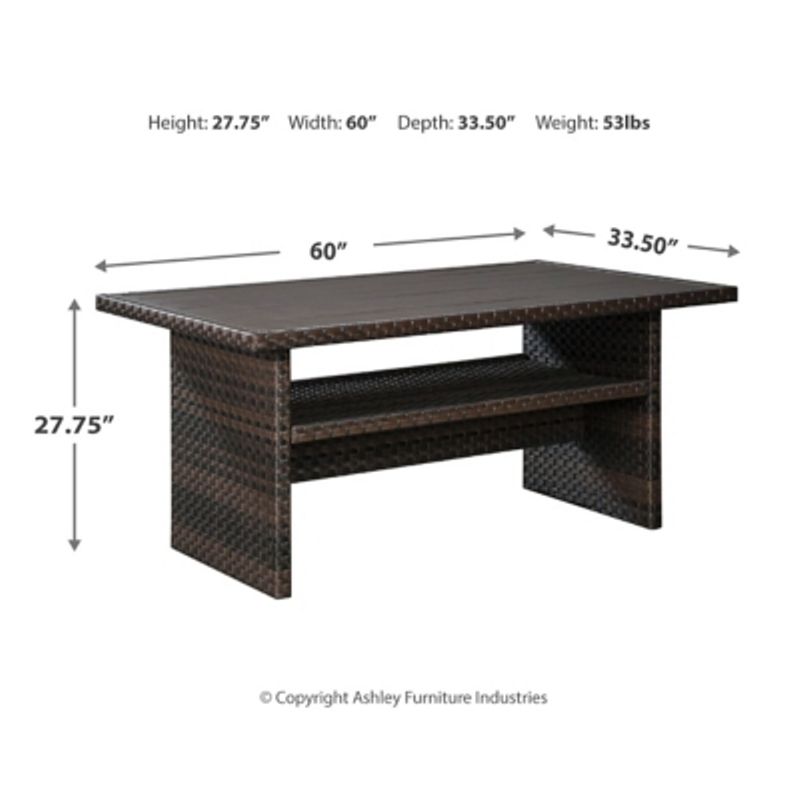 Dark Brown/Beige Easy Isle Rectangular Multi-Use Table