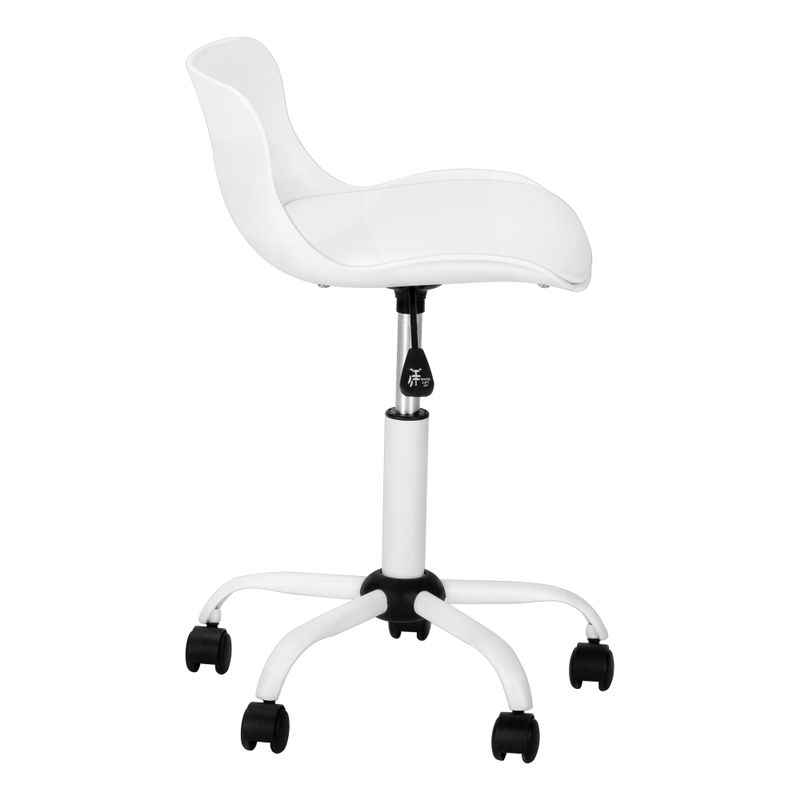 Office Chair/ Adjustable Height/ Swivel/ Ergonomic/ Computer Desk/ Work/ Juvenile/ Metal/ Pu Leather Look/ White/ Contemporary/ Modern