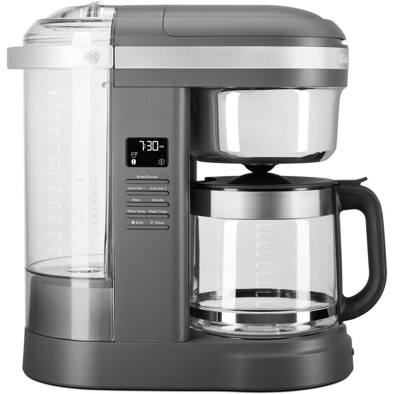 KitchenAid 12-Cup Drip Coffee Maker with Spiral Showerhead and Programmable Warming Plate in Matte Charcoal Gray