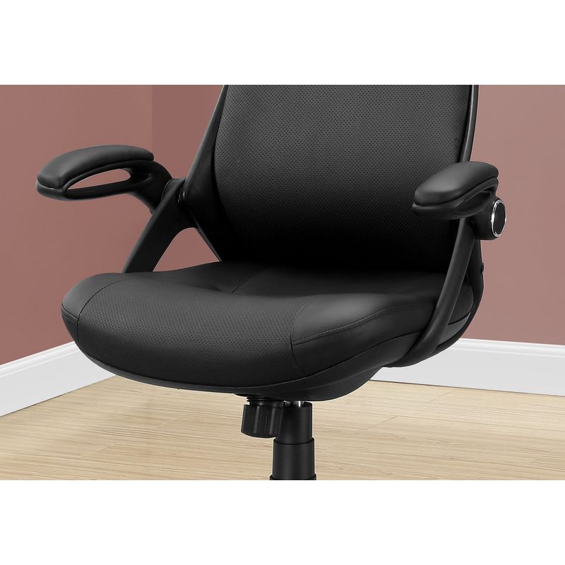 Office Chair/ Adjustable Height/ Swivel/ Ergonomic/ Armrests/ Computer Desk/ Work/ Metal/ Fabric/ Black/ Contemporary/ Modern