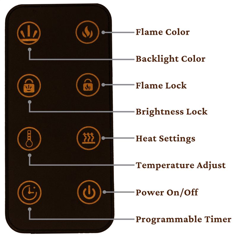 Sienna 34-In. Electric Fireplace Heater with Walnut Mantel, Enhanced Log Display, Multi-Color Flames, and Remote Control