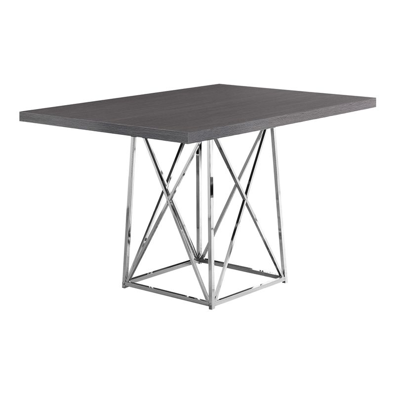 Dining Table - 36"X 48" / Grey / Chrome Metal