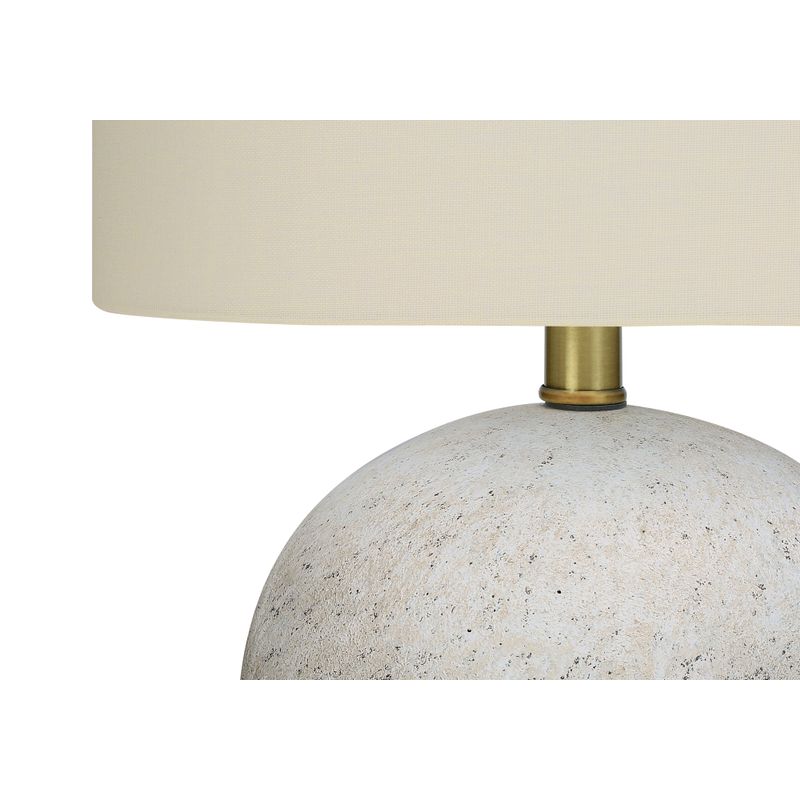 Lighting - 20"H Table Lamp Grey Concrete / Ivory Shade