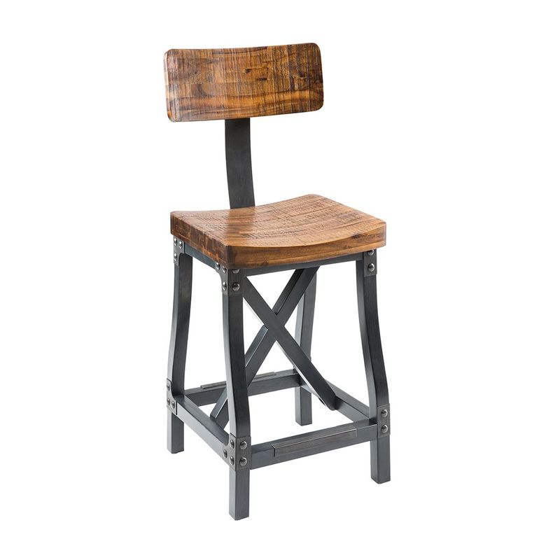 Tatum Amber/Graphite Barstool With Back