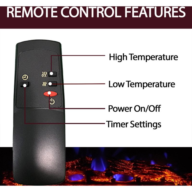 32-In. Sawyer Industrial Electric Fireplace Mantel with Enhanced Log Display and Color Changing Flames, White