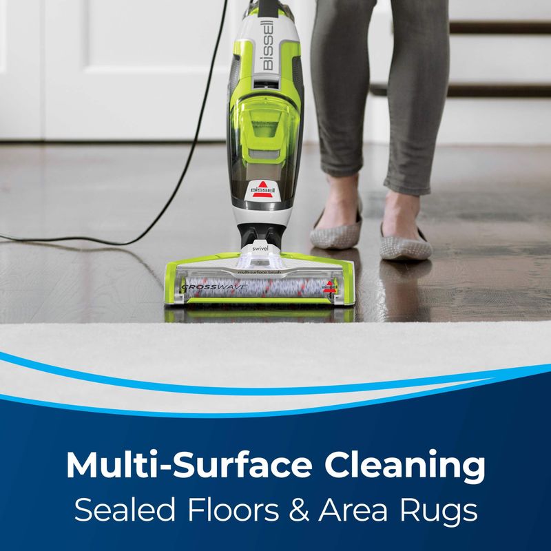 BISSELL - CrossWave Multi-Surface Wet Dry Upright Vacuum - Molded White, Titanium and Cha Cha Lime Green